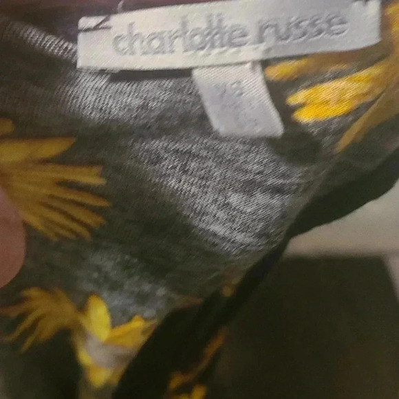 charlotte russe Sunflower Cropped Tie Front Tank Top - XS - Picture 5 of 5